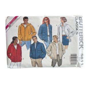 90s Butterick 5811 Classics Sewing Pattern Size XS-Medium Unisex Jacket UNCUT